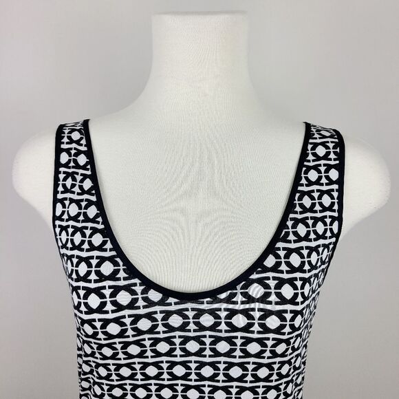 Banana Republic Black & White Geometric Print Tank Top Small - Picture 2 of 16